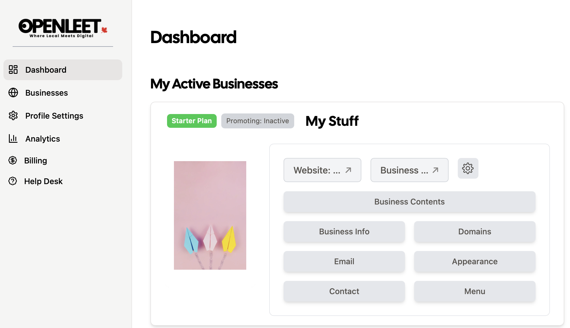 Openleet dashboard